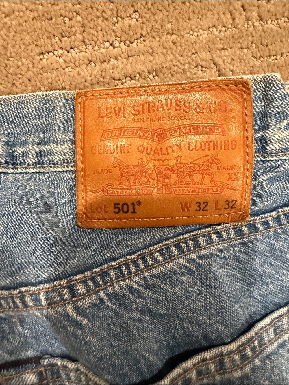 Levi & Strauss 501 XX Premium Button Fly Jeans 32x32 Blue Denim - Picture 3 of 7